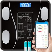 1 Körperfettwaage, Bluetooth + Hintergrundbeleuchtetes Lcd-display, Bmi-waage Mit 17 Funktionen Für Die Gesundheitsüberwachung Zu Hause