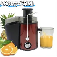 1-teiliger Entsafter, 400 W, 450 Ml, 3 Geschwindigkeitsstufen, Hohe Saftausbeute, Für Obst Und Gemüse, Für Den Hausgebrauch