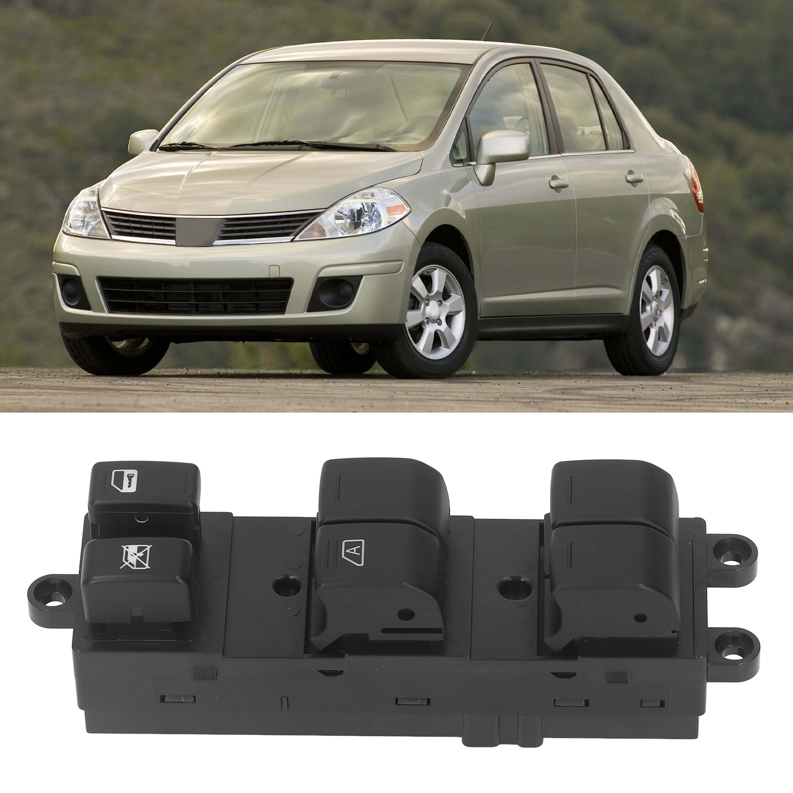 Elektrischer Fensterheberschalter 25401 Ed500 Schwarz, Ersatz-hauptfensterheberschalter Für Nissan Versa 2007-2010