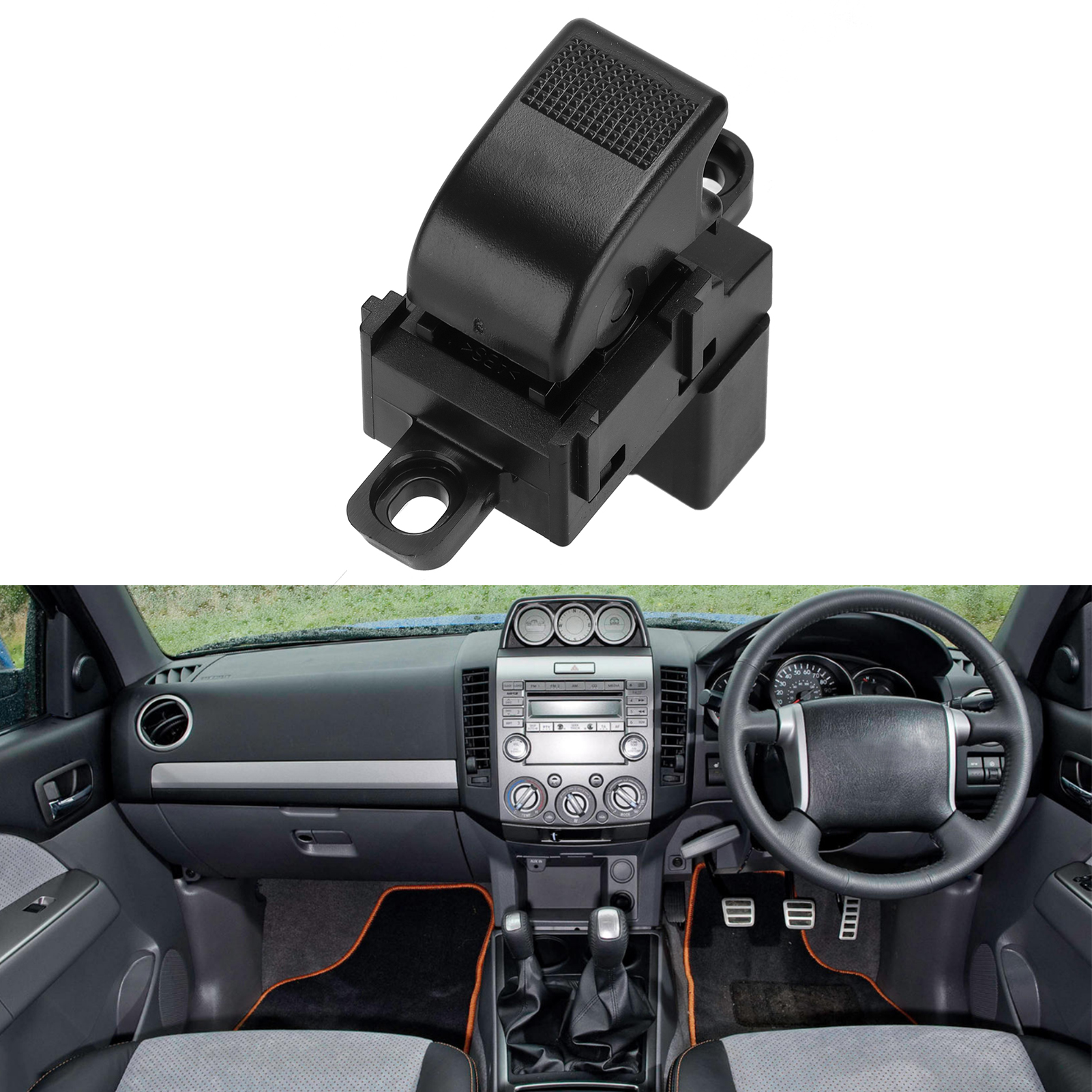 Ur56-66-370 Schwarzer Abs/metall-fensterheberschalter Für Mazda Bt-50 Und Ford Ranger