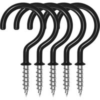 36 Schraubhaken, Schwarzes Metall, 3,2 Cm, Pvc-beschichtet, Für Decke, Wand, Holz, Hängeampeln, Lampen, Pflanzen