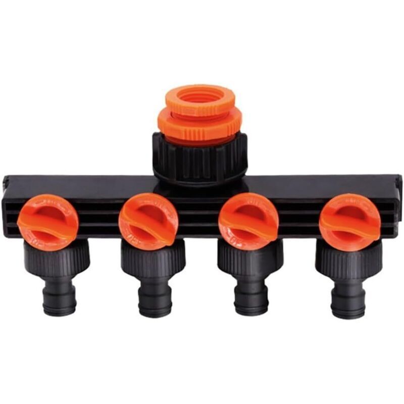 4-wege-wasserhahn Für Garten Und Küche – Universelle Anschlüsse Für 1/2″, 3/4″ Und 1″ Mit Wasserumsteller – Robustes Metall, Einteilig