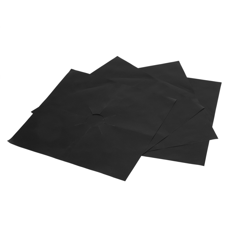Set Mit 4 Antihaft-gasherd-brennerschutzkappen (schwarz)