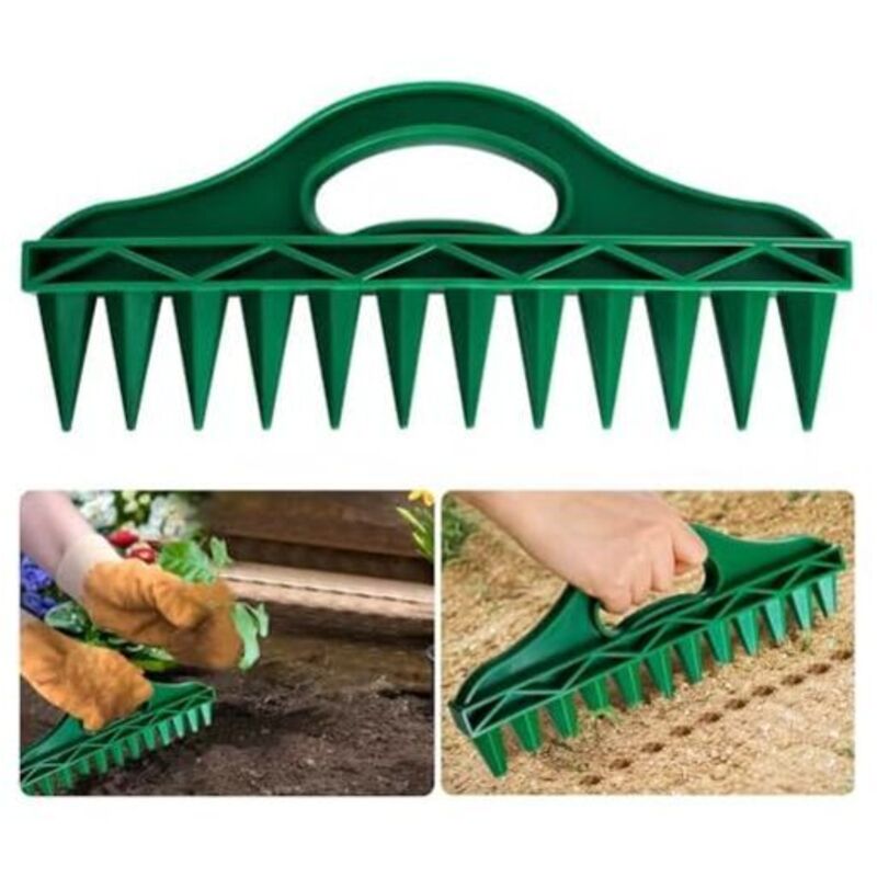 12-zellige Handsämaschine – 30 X 13 Cm – Für Präzise Aussaat Und Direktes Einbringen In Den Boden – Aus Verzinktem Stahl