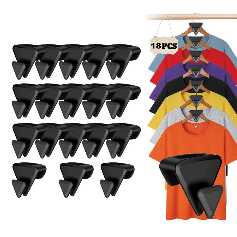 Set Aus 18 Robusten, Platzsparenden Kaskaden-kleiderhaken Zur Optimalen Organisation Aller Kleiderbügel Im Kleiderschrank.