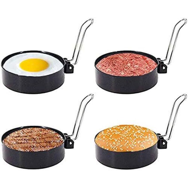 Antihaftbeschichtete Eier- Und Pfannkuchenringe Aus Edelstahl – 4er-set, Rund, Ideal Für Präzises Und Einfaches Kochen