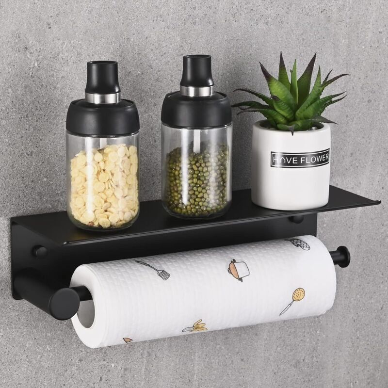 Magnetischer Wand-papierhandtuchhalter Zur Bohrfreien Montage Für Die Küche – Mit Integrierter Ablagefläche, Aus Robustem Edelstahl
