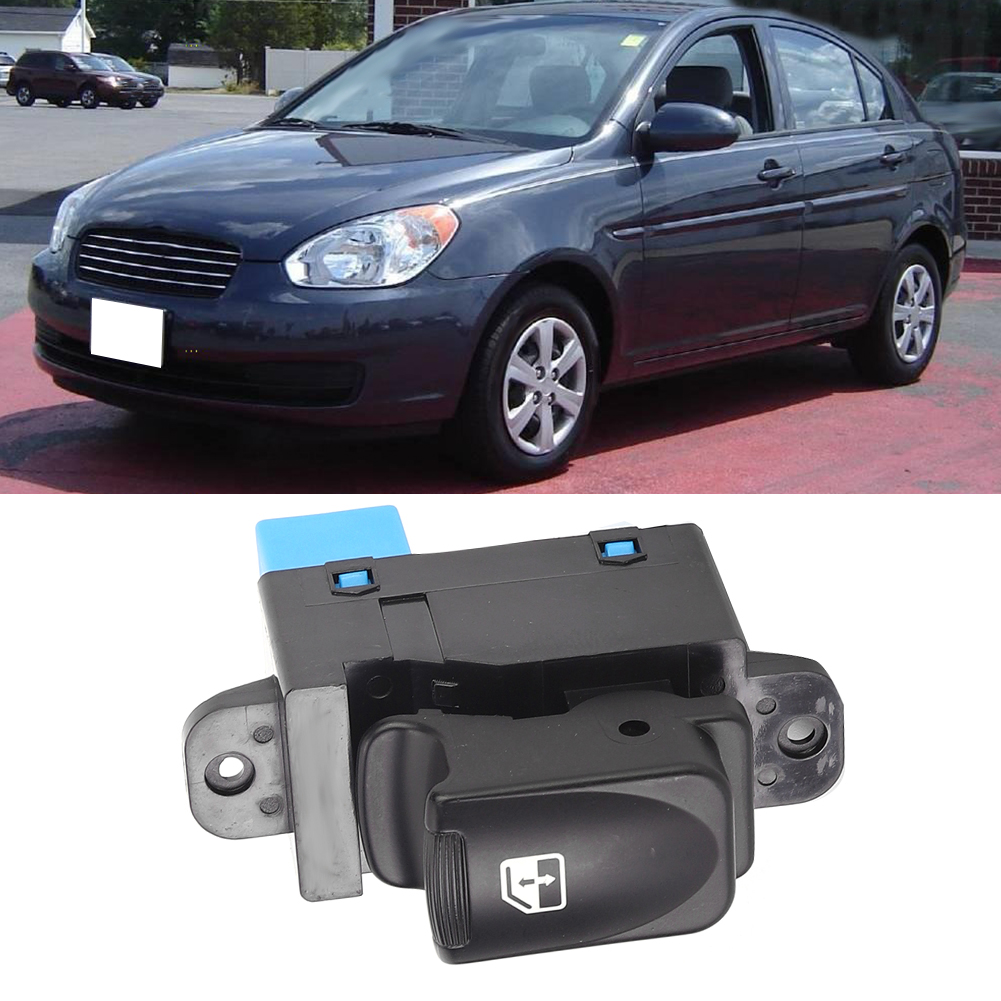 Hyundai Accent Einzelner Elektrischer Fensterheberschalter 93580-1e000 (2006-2010) Schwarz Abs