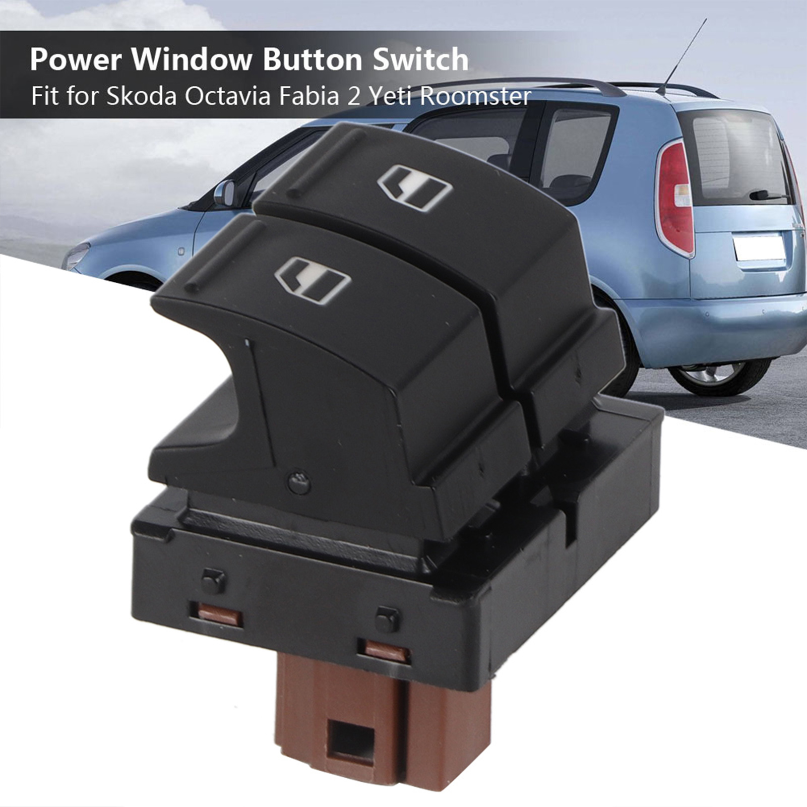 Elektrischer Fensterheberschalter 1z0959858 In Schwarzem Abs Für Octavia Fabia 2 Roomster
