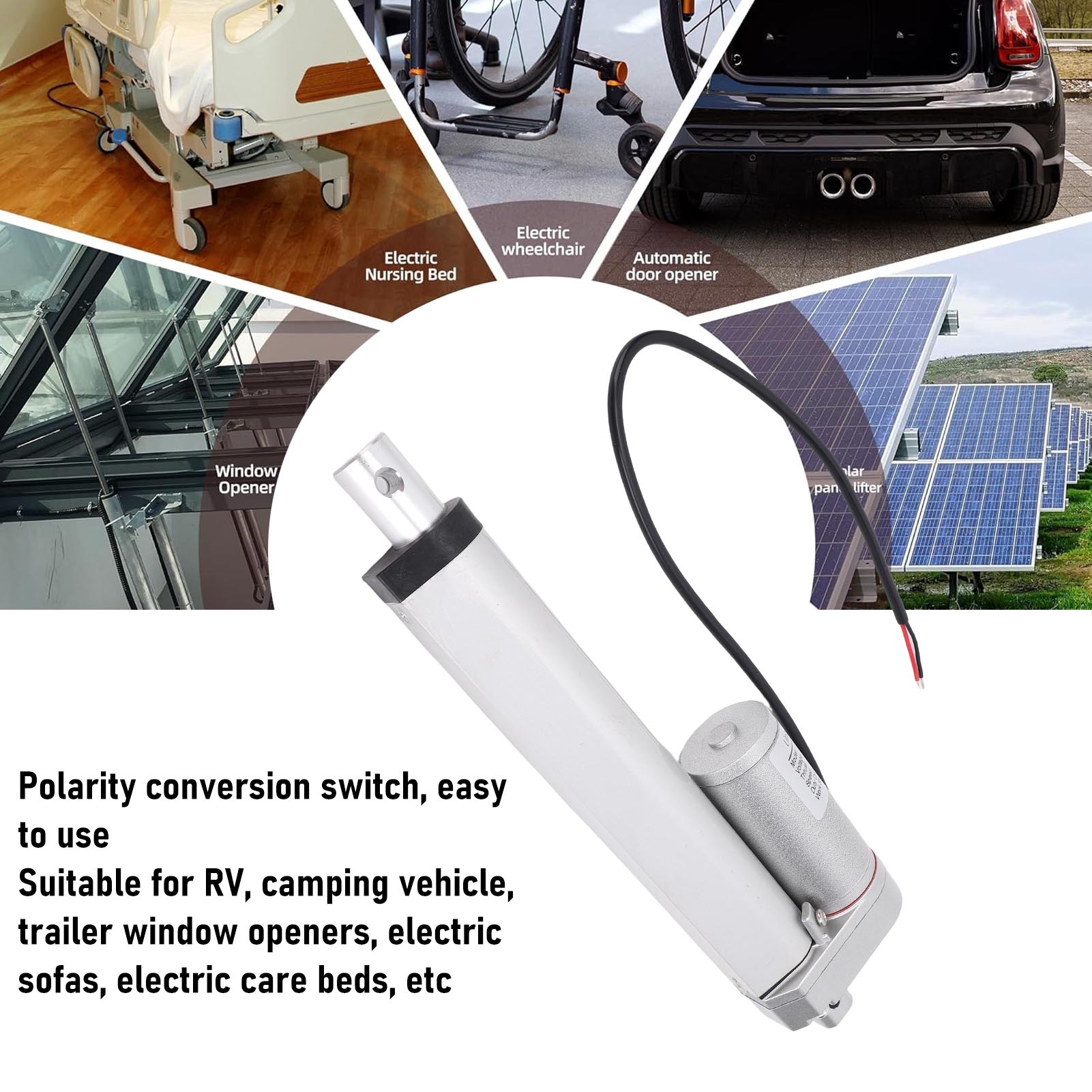 Hochleistungs-linearantrieb 12 V Dc 1500 N 6 Zoll 5 Mm/s Mit Schalter - Elektrischer Antrieb Für Wohnmobile Und Industriefenster