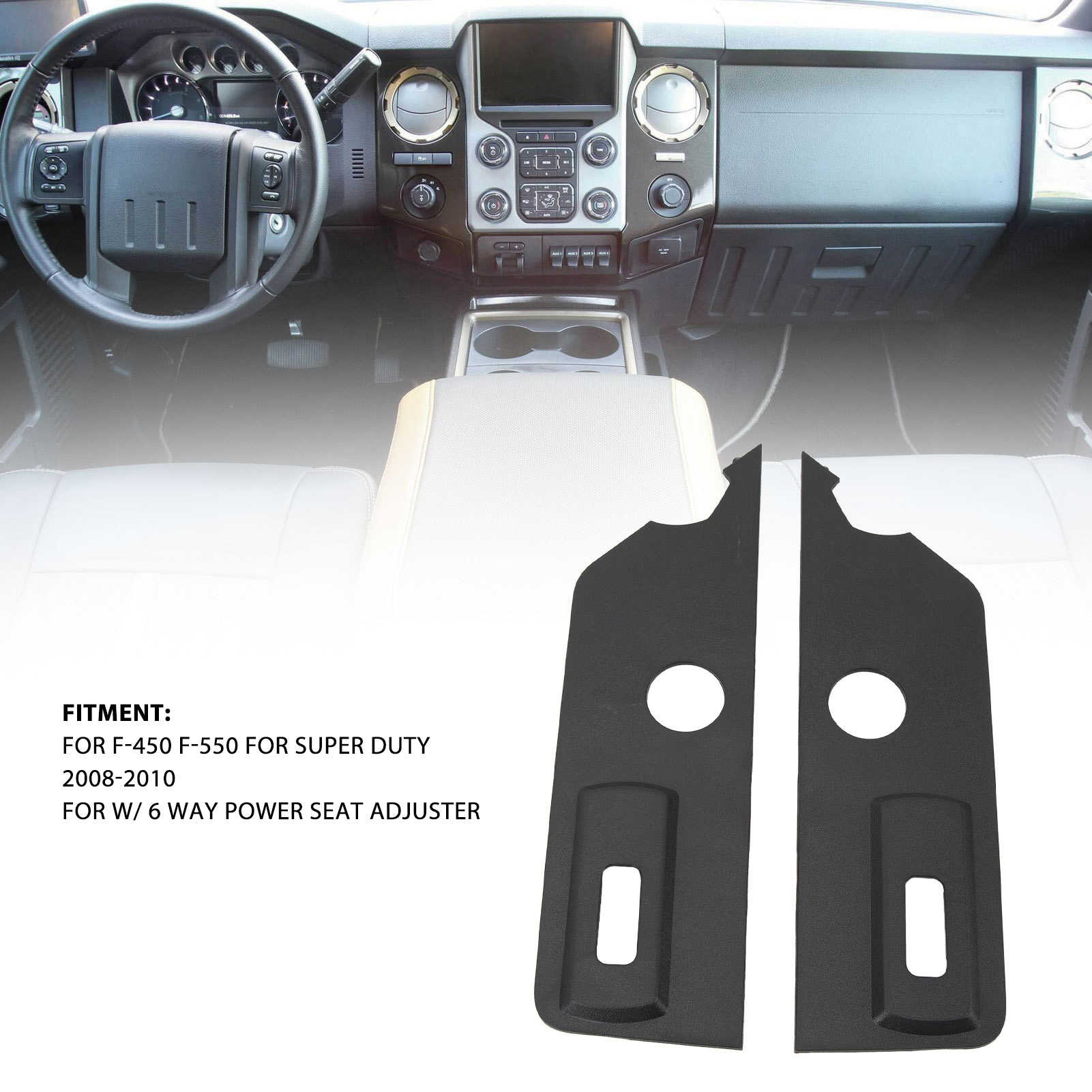 Sitzschalter-schutzblock – Paar Schwarze Blenden 8c3z-14a706-aa Für Ford F-450/f-550