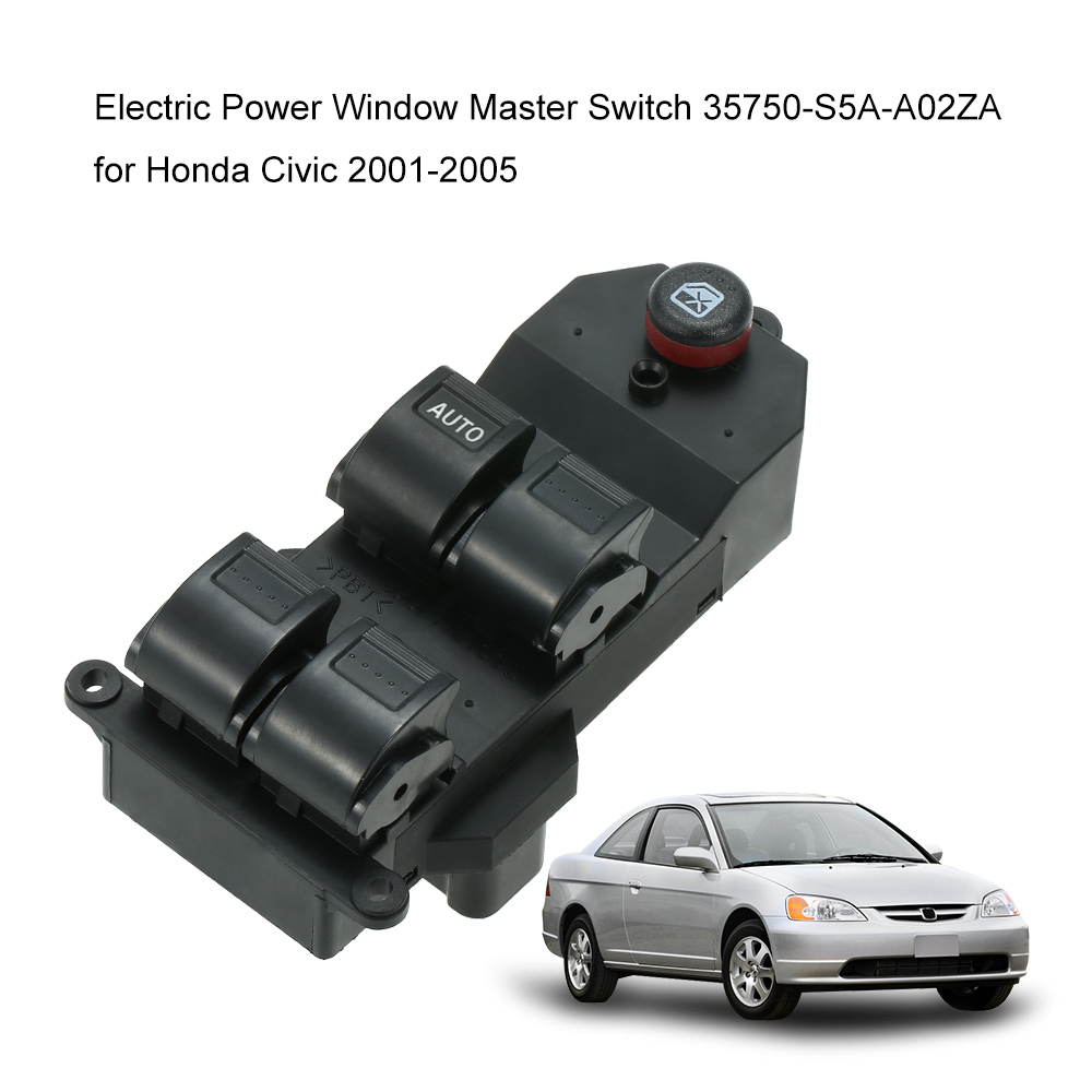 Hauptschalter Für Elektrische Fensterheber 35750-s5a-a02za Für Honda Civic 2001-2005 - Schwarzer Hauptschalter