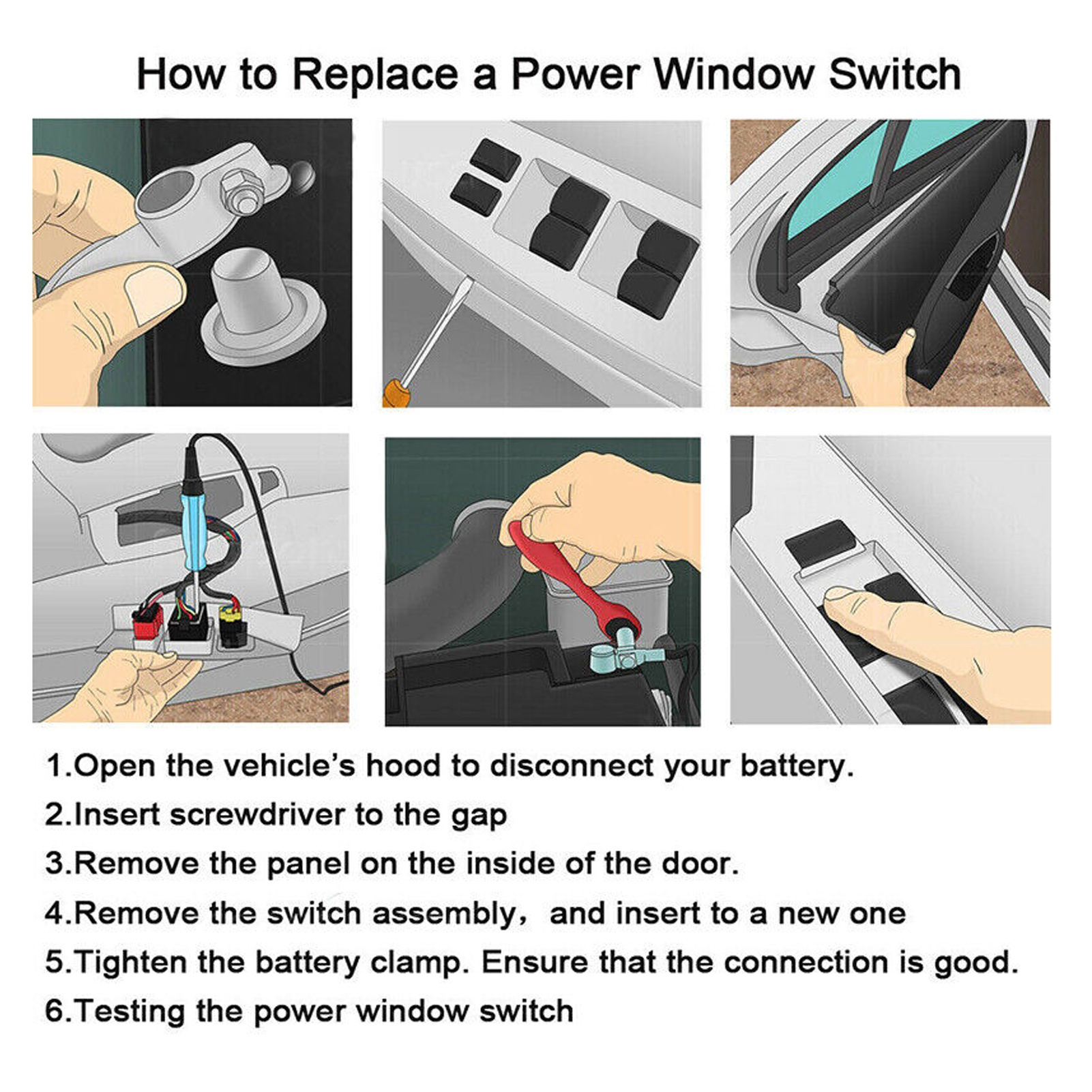 Hauptschalter Für Elektrische Fensterheber (fahrerseite) 7s6514529aa, Kompatibel Mit Ford Ranger, Fiesta, Ecosport, Robustes Abs