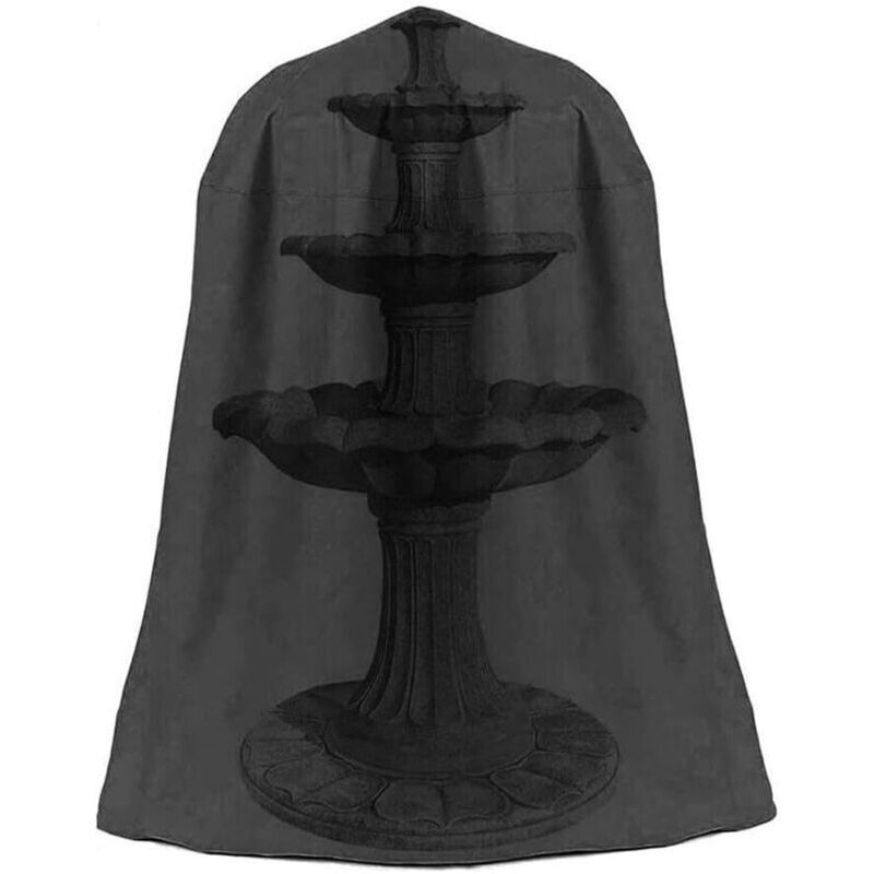 Wasserdichte Schutzhülle Für Gartenbrunnen – 122 X 173 Cm, Schwarzes 210d Oxford-gewebe, Wetterfest