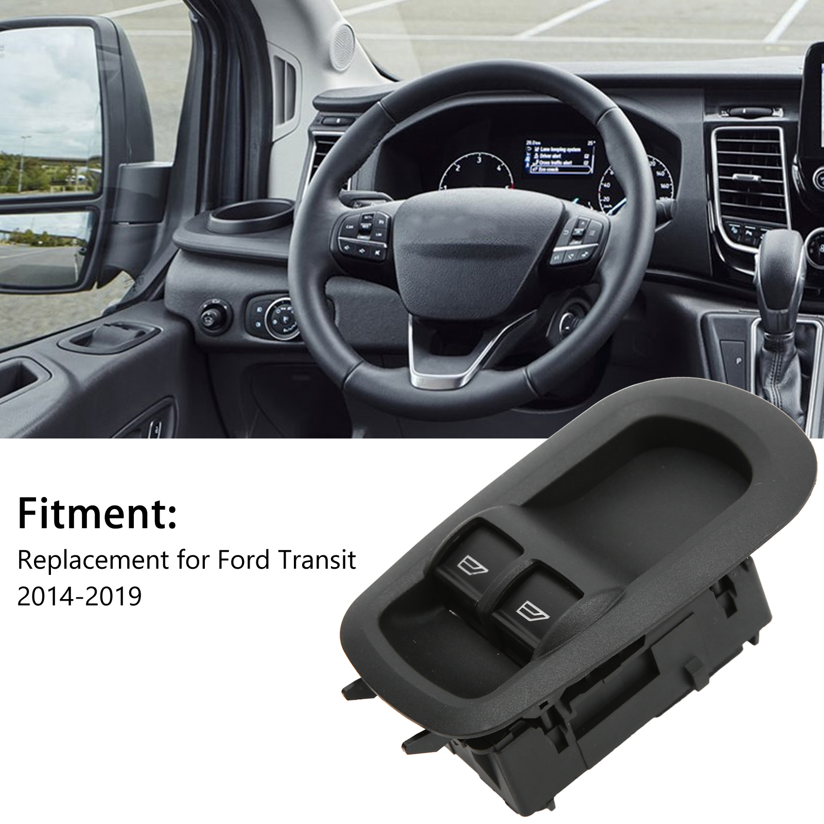 Doppelfensterschalter Fahrerseite Gk2t-14a132-ca Kompatibel Mit Ford Transit 2014-2019