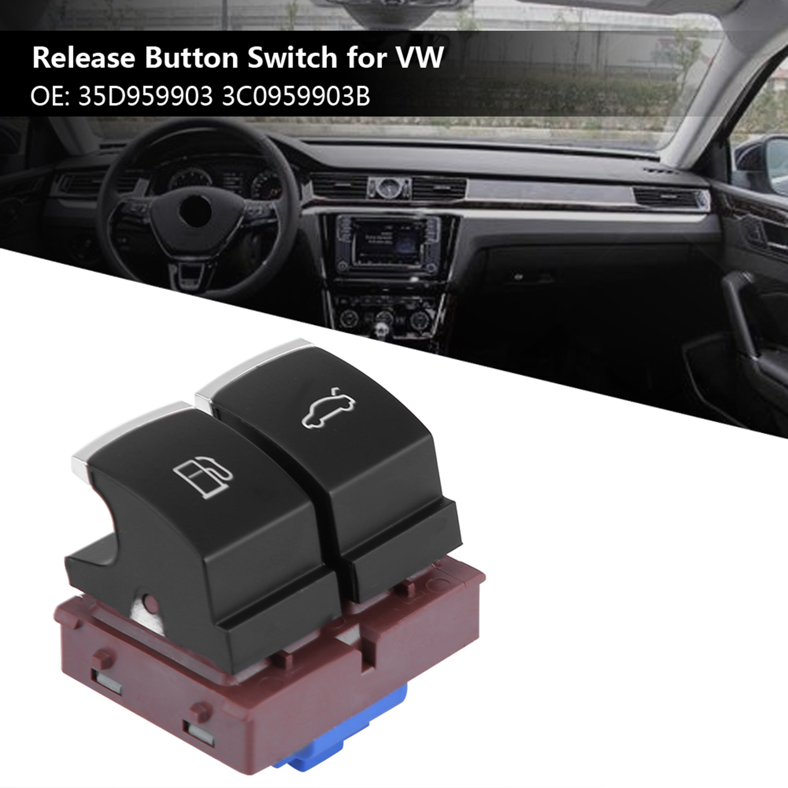 Schwarzer Abs-tür- Und Tankschalterknopf 35d959903 Für Volkswagen Eos