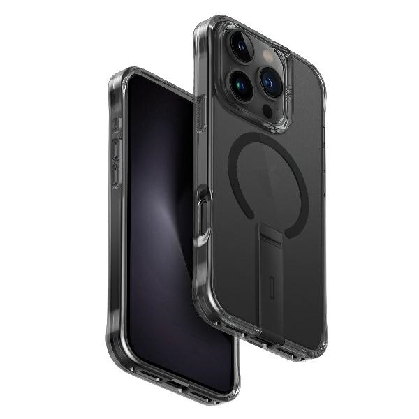 Uniq Hülle Eleva Mit Vertica Ständer Für Iphone 16 Pro (6,3 Zoll), Schwarz/carbonschwarz