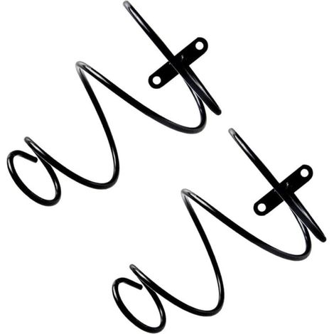 Set Mit 4 Spiralförmigen, Wandmontierten Weinflaschenhaltern Aus Metall Zur Weinpräsentation, Schwarz