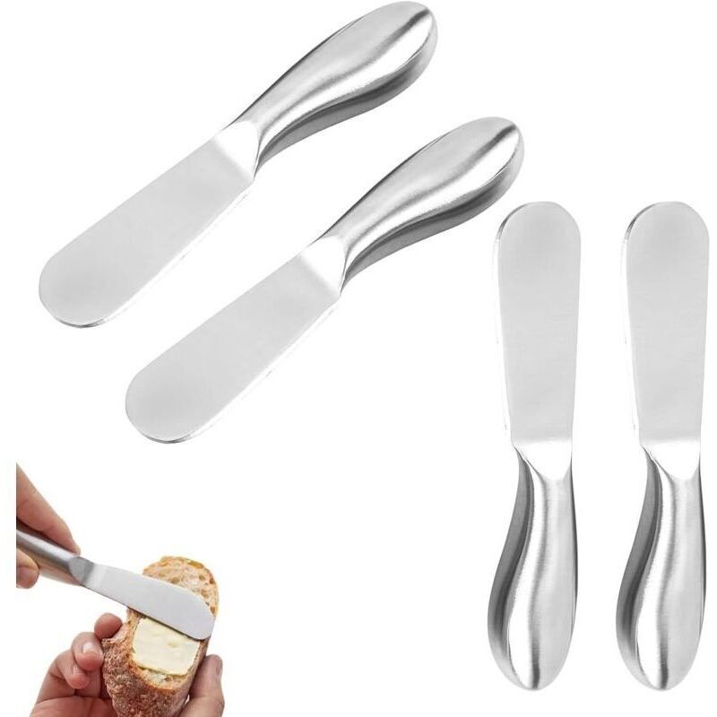 Butter- Und Käsemesser – 4-teiliges Set Aus Hochwertigem Edelstahl Zum Streichen, Schneiden Und Servieren.