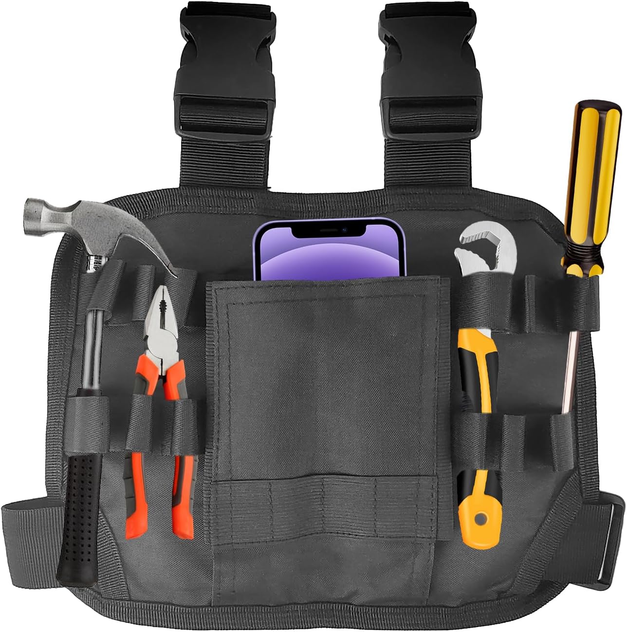 2er-set Werkzeuggürteltaschen, Werkzeuggürtel Aus Oxford-gewebe, 25 × 18 Cm Werkzeuggürtel, Beintasche Mit Mehreren Schwarzen Taschen, Für Wartungsarbeiter (1)