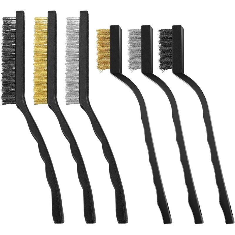 6-teiliges Set Rostschutz-drahtbürsten – Nylon- Und Kupferdrähte, 7″/9″ Länge, Zum Schweißen, Farbentfernen Und Schlackenentfernung