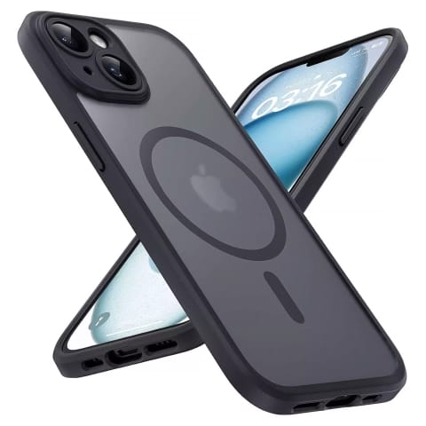 Schutzhülle Für Apple Iphone 14: Alogy Magsafe Hybrid Matte Case Mit Linsenschutz, Schwarz