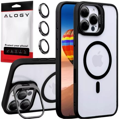 Alogy Kickstand Hybrid-hülle Mit Magsafe-ständer Für Apple Iphone 16 Pro, Schwarz