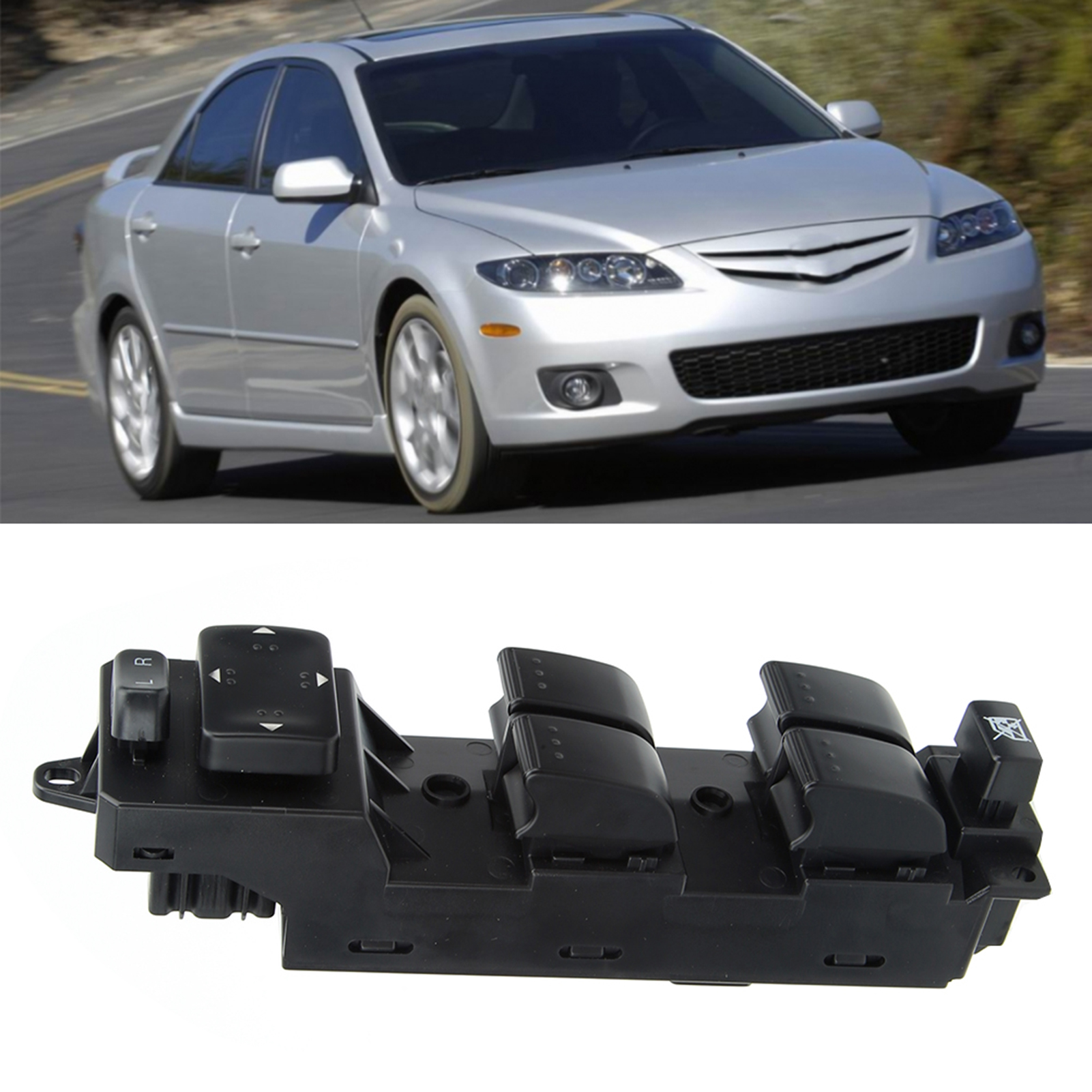 Mazda 6 Gv2s-66350a Fensterheberschalter, Schwarz Abs, Vorne Links