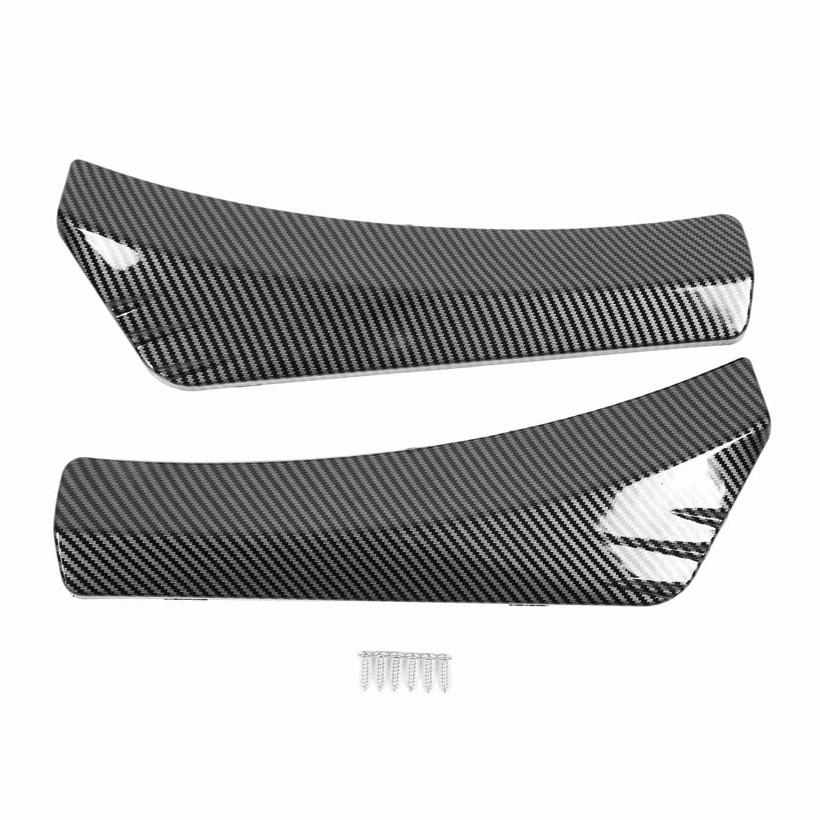Frontsplitter-stoßstangen-set, Abgewinkelte Frontschutzlippe, Abs-kunststoff, Carbonfaser-optik, Glänzend Schwarz, 2-teilig, Robust, Hochtemperaturbeständig, Professionelle Montage