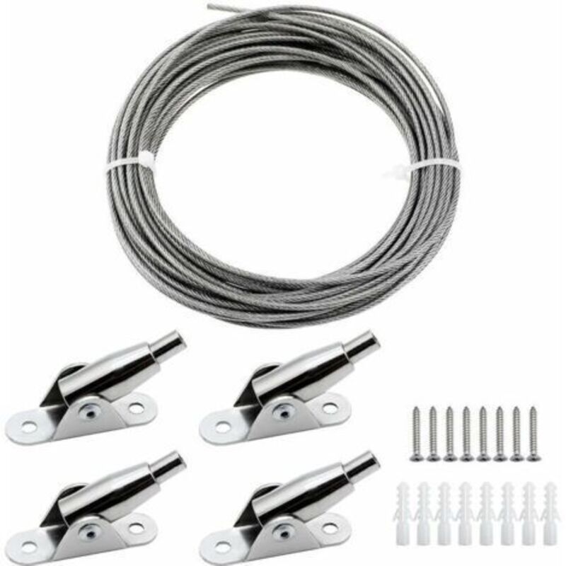 2 Mm X 10 M Pvc-ummanteltes Edelstahlseil – Max. Belastung 30 Kg – Zum Aufhängen Von Fotos, Kleidung, Lampen Und Vorhängen