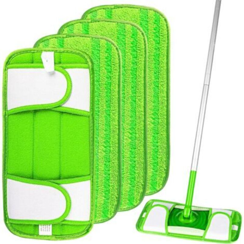 Swiffer Wiederverwendbare Wischmopp-pads – 4er-pack, Hochsaugfähige Mikrofaser, Ideal Für Hartböden (holz, Fliesen, Marmor), Trocken Oder Feucht