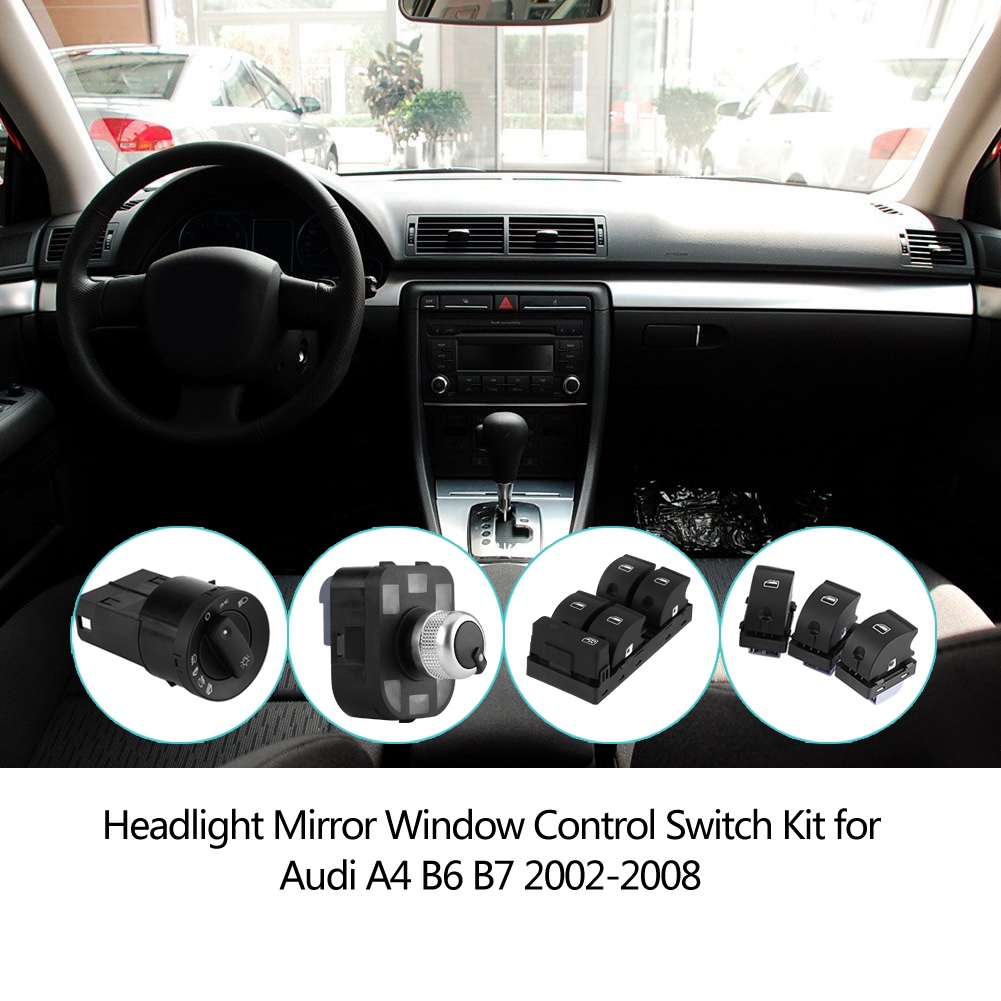 6-schalter-set Für A4 B6 B7 2002-2008 – Fenster-, Licht- Und Spiegelsteuerung
