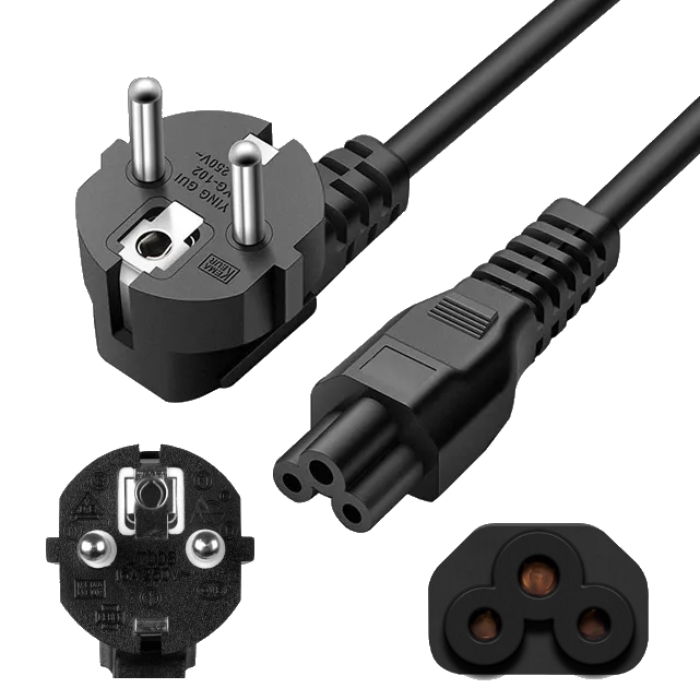 1,5 M Langes Kleeblatt-netzkabel Für Laptops, Iec C5-netzteiladapter