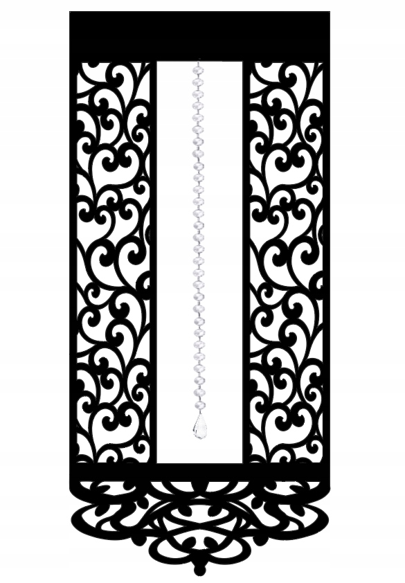 2. Durchbrochenes Paneel Mit Perlen, Glamouröse Farbe, 60 X 130 Cm, Schwarz.