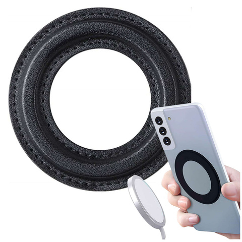 Magnetplatte Für Magsafe Ringaufkleber Ringhalterabdeckung Universal Leder Alogy Magnetisch Schwarz