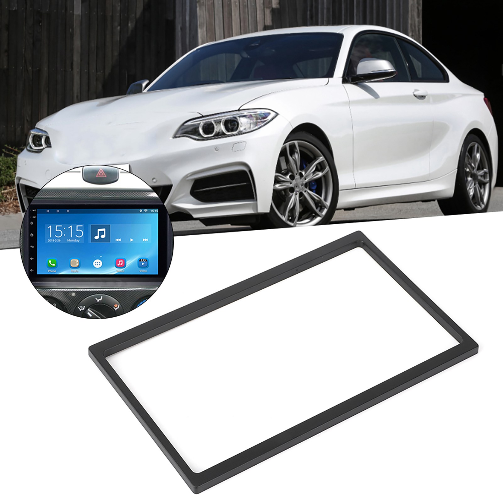 Universeller 2-din-7-zoll-pst-rahmen Für Autoradio/dvd/gps Aus Verstärktem Schwarzem Kunststoff, 178 X 102 Mm