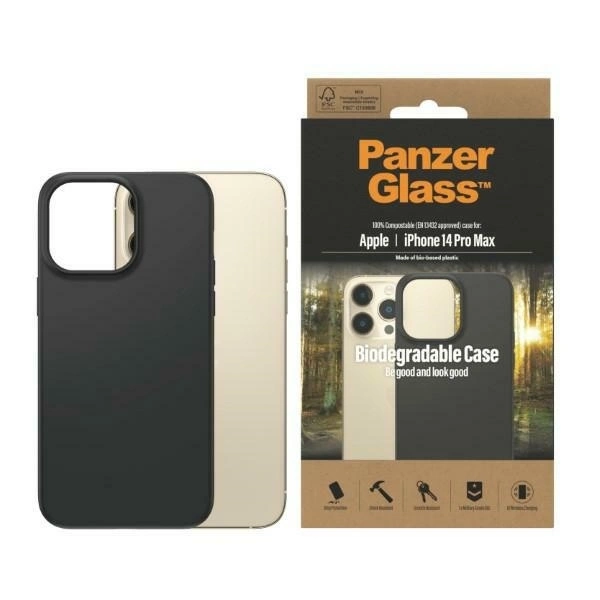 Biologisch Abbaubare Panzerglass-hülle Für Iphone 14 Pro Max – Schwarz
