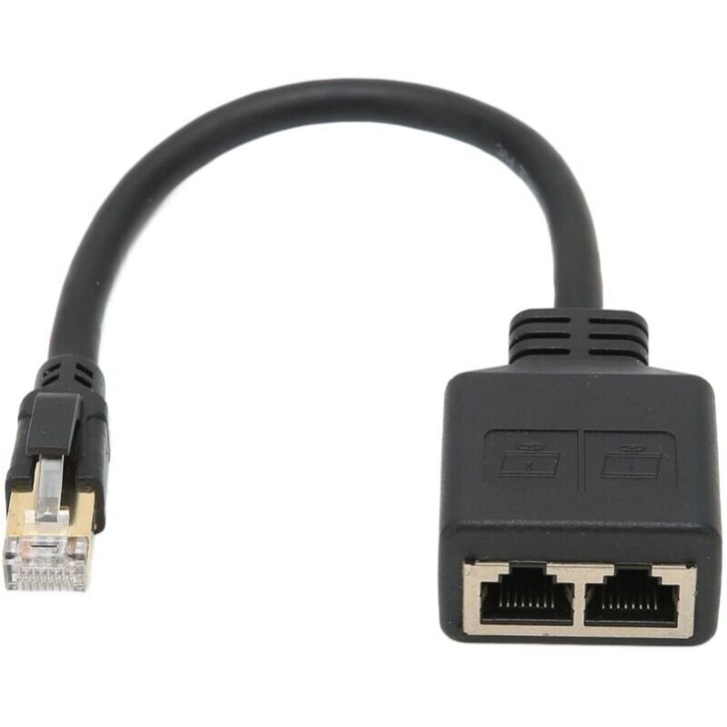 Rj45-stecker Auf 2 Buchsen Splitter-adapter – Vergoldetes Cat8-kabel – Hochgeschwindigkeits-netzwerkanschluss Für Büro Und Zuhause
