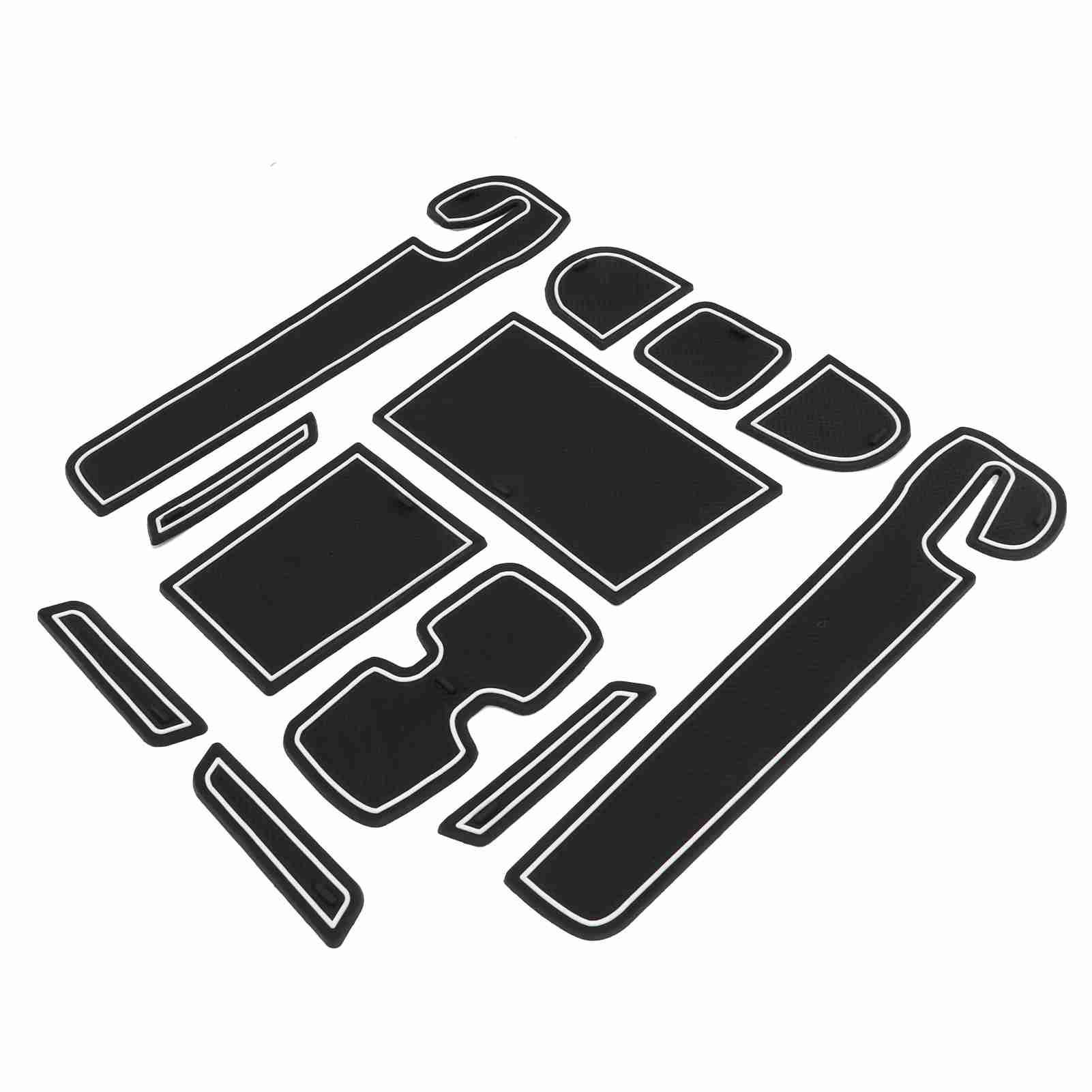 【12-teiliges Set】schwarze Und Weiße Pvc-schutzmatten Für Die Mittelkonsole Des Suzuki Swift (2018–2020) Komplettes Anti-rutsch-set