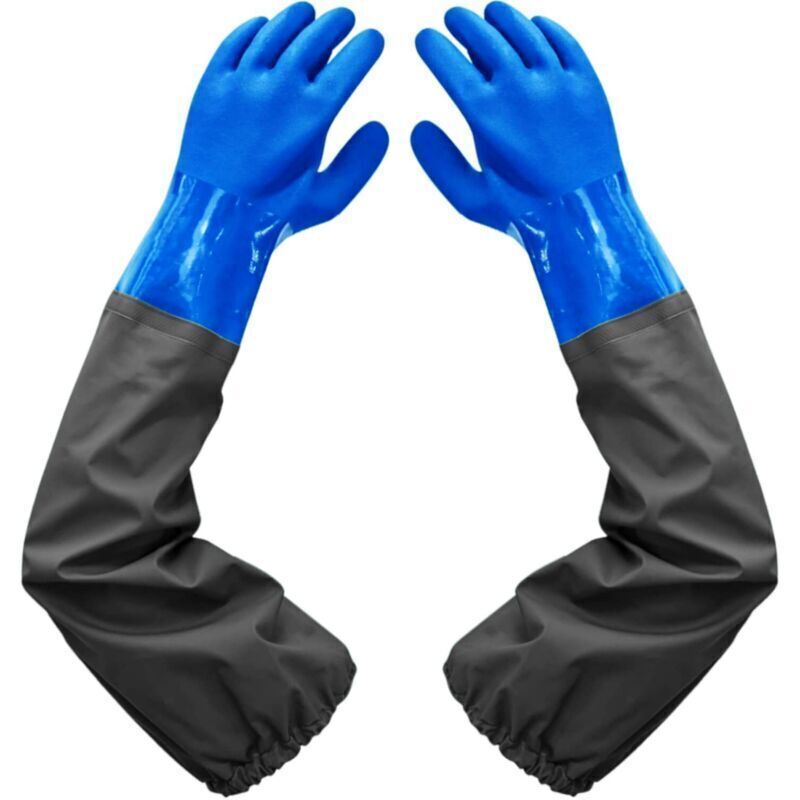 26 Zoll Lange, Wasserdichte Gummischutzhandschuhe – Mit Beflocktem Futter Und Elastischen Bündchen Für Reinigungs-, Chemie- Und Landwirtschaftsanwendungen
