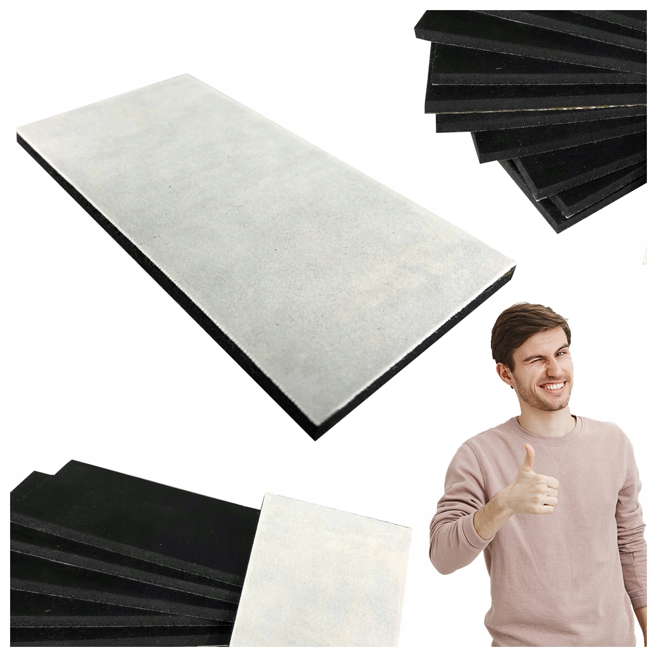 Selbstklebende Gummipads 100x50x3 10 Stück Abstandshalter