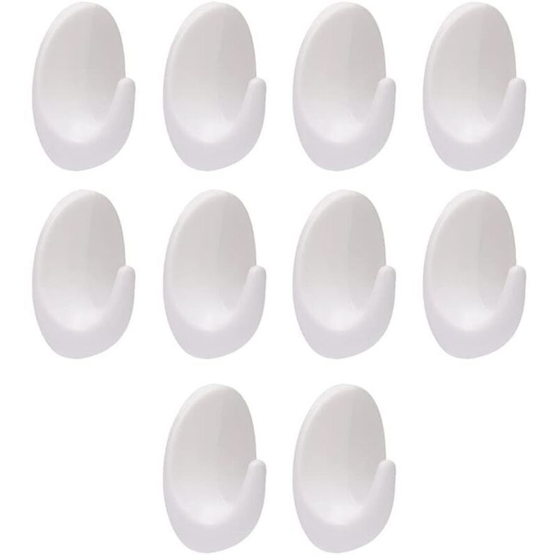 Robuste Ovale Wandhaken Aus Kunststoff – 10er-set Für Küche, Bad, Büro Und Kleiderschrank