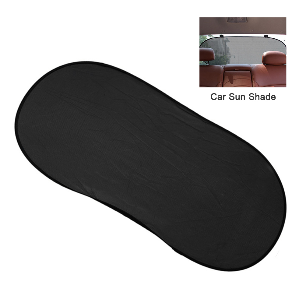 100 X 50 Cm Windschutzblende Aus Schwarzem Nylon-netzgewebe Mit Saugnäpfen Für Den Innen- Und Außenbereich - Modell R-3927 - Schwarze Opp-verpackung - 2 Stück