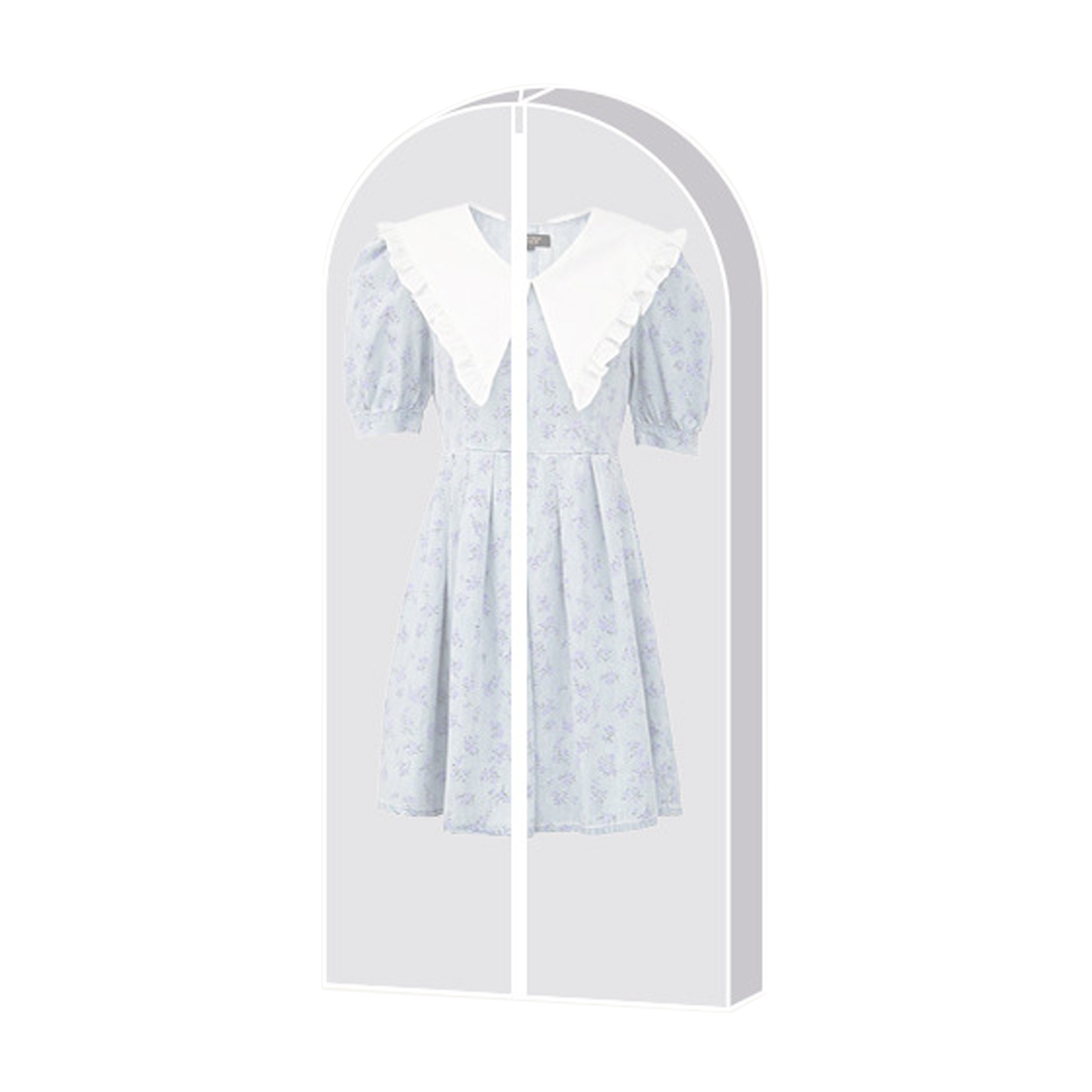 Schützende Kleiderhülle Mit Seitlichem Reißverschluss, Transparentem Pvc Und Atmungsaktivem Gewebe, Weiß/grau/schwarz, 1 Stück Pro Packung, 3 Größen (l/xl/xxl)