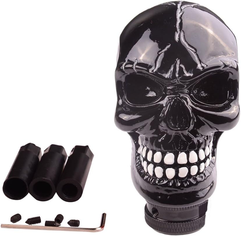 Nazalus-hot Sale-universeller Totenkopf-schaltknauf, Gussharz-schaltknauf Für Die Meisten Manuellen Oder Automatischen Getriebe Ohne Rga, Schwarz