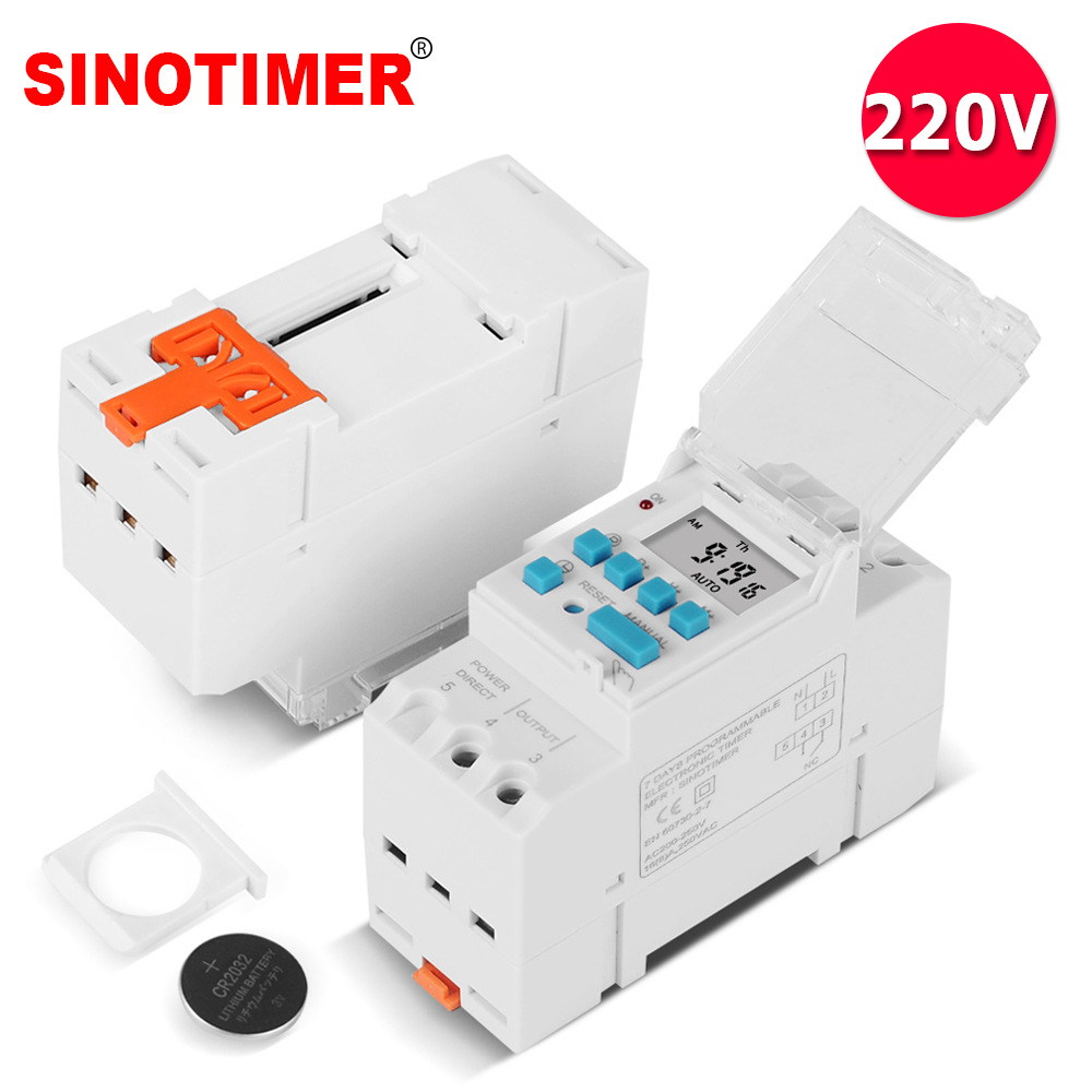 Tm919h-2 Wochentimer 220 V 16 A, Digitaler Timer Mit Lcd-display, Din-schienen-timer Mit Countdown-funktion Und 16 Programmierbar