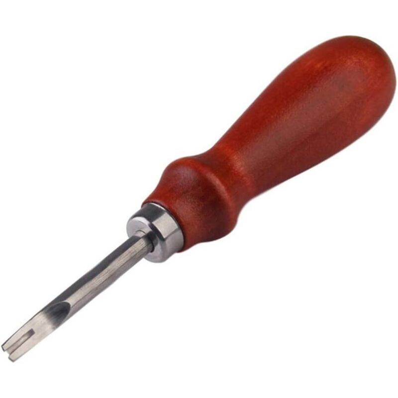 Glattes Lederkanten-fasenwerkzeug Mit Holzgriff Für Leder, Klammerabtrennung, Edelstahl-ledernutfräser Für Diy-lederarbeiten, Fasenschneider (1,0 Mm)