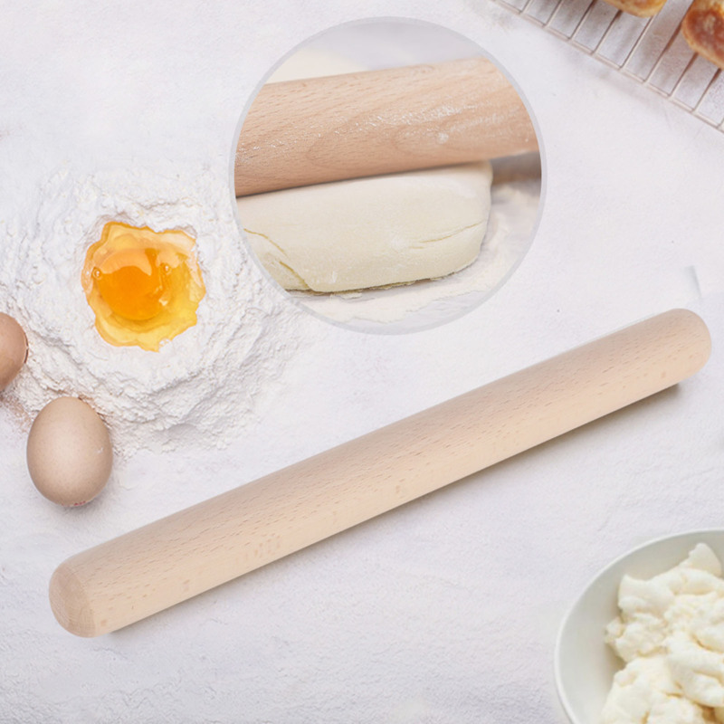 Nudelholz Aus Massivholz Für Den Hausgebrauch, Ideal Für Kuchen, Pizza Und Anderes Gebäck. 29 Cm Küchenutensil.