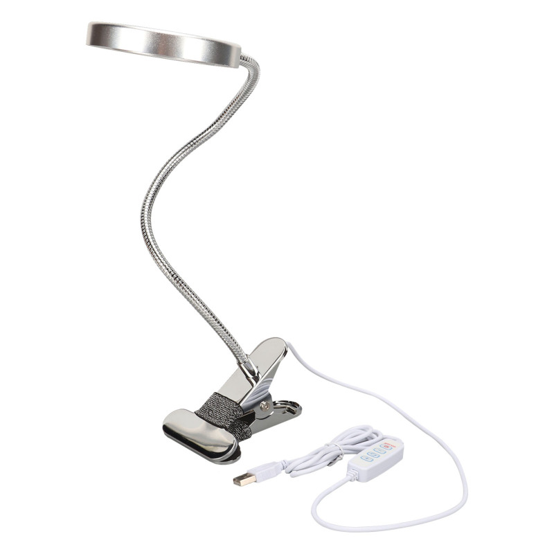 Schreibtischlampe Mit Vergrößerungsfunktion Und 3 Farbmodi, 500 Lumen, Flexibler Schwanenhals, Augenschutz, Dimmbar, Klemme, Led-lampe