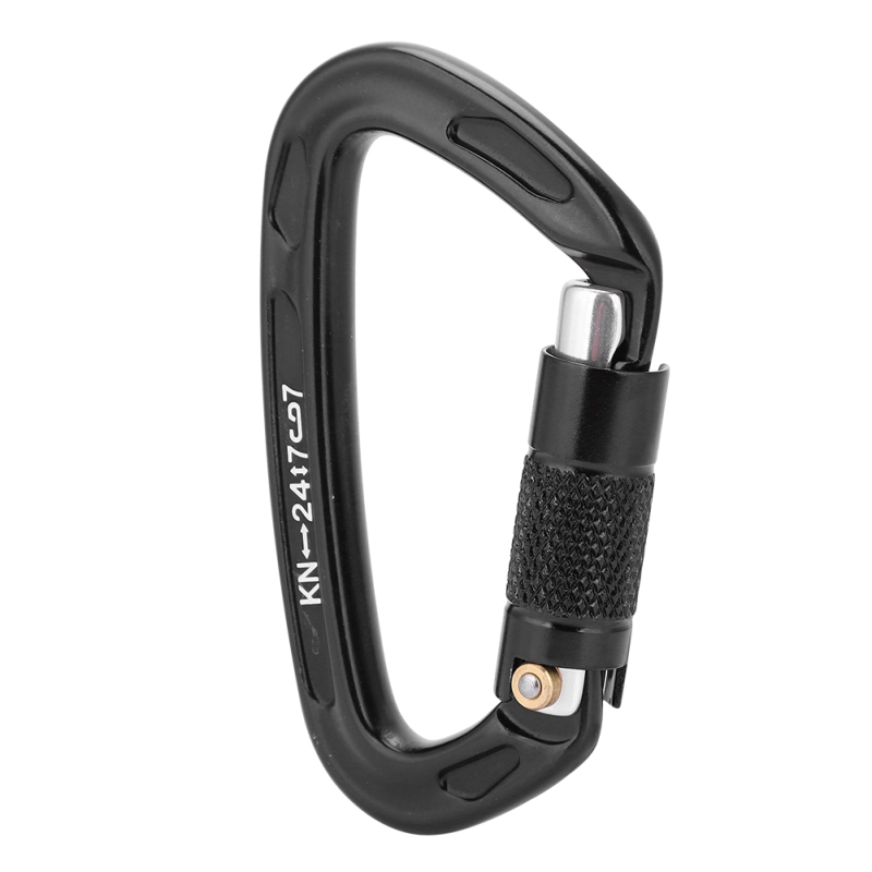 24kn Sicherheitskarabiner Mit D-ring, Outdoor-kletter- Und Rettungsausrüstung (schwarz)